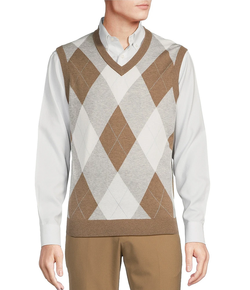 Daniel Cremieux Signature Label Mount Lussari Collection Supima and Cashmere Argyle Vest