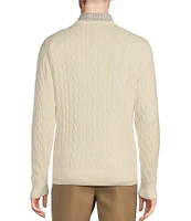 Daniel Cremieux Signature Label Mount Lussari Collection Supima and Cashmere V-Neck Cable Knit Sweater