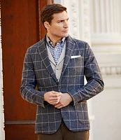 Daniel Cremieux Signature Label Mount Lussari Collection Wool Windowpane Blazer