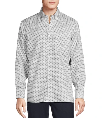 Daniel Cremieux Signature Label Non-Iron Oxford Medallion Print Long Sleeve Woven Shirt