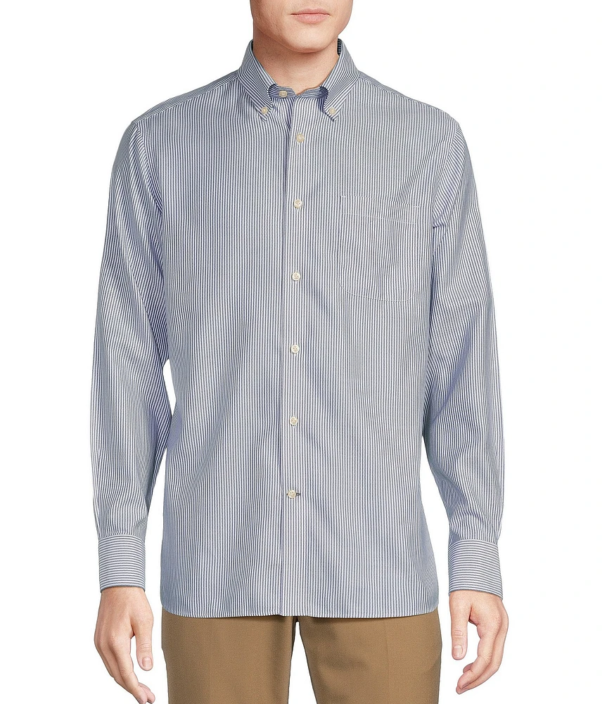 Daniel Cremieux Signature Label Non-Iron Stripe Long Sleeve Woven Shirt