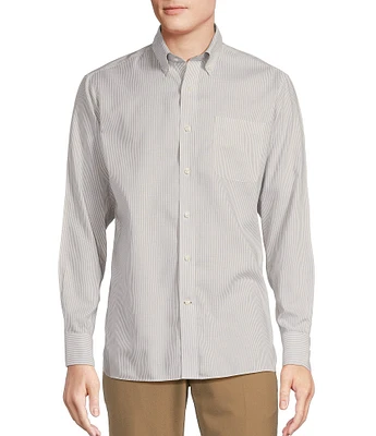 Daniel Cremieux Signature Label Non-Iron Stripe Oxford Long Sleeve Woven Shirt