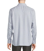 Daniel Cremieux Signature Label Non-Iron Windowpane Long Sleeve Woven Shirt
