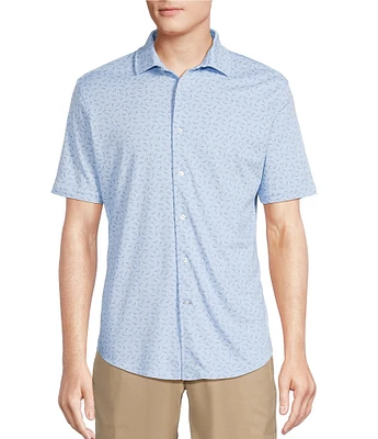Daniel Cremieux Signature Label Paisley Print Short Sleeve Coatfront Shirt