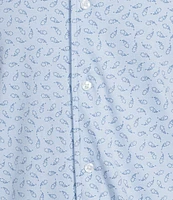 Daniel Cremieux Signature Label Paisley Print Short Sleeve Coatfront Shirt