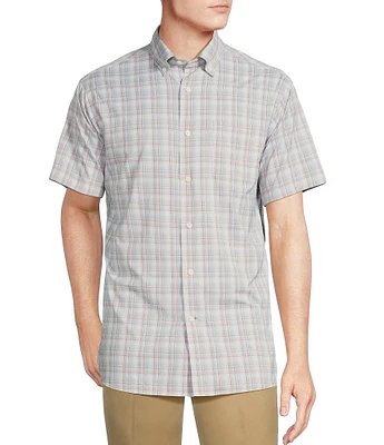 Daniel Cremieux Signature Label Performance Stretch Medium Plaid Short Sleeve Woven Shirt