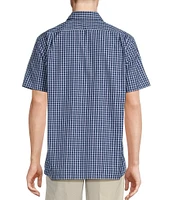 Daniel Cremieux Signature Label Poplin Gingham Short Sleeve Woven Shirt