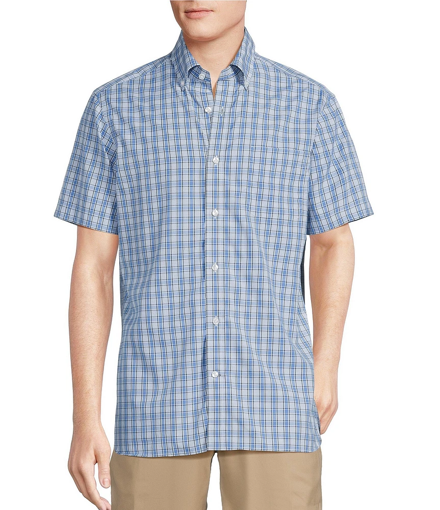 Daniel Cremieux Signature Label Poplin Glen Plaid Short Sleeve Woven Shirt