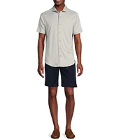 Daniel Cremieux Signature Label Solid Supima Cotton Short Sleeve Coatfront Shirt