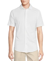 Daniel Cremieux Signature Label Solid Supima Cotton Short Sleeve Coatfront Shirt