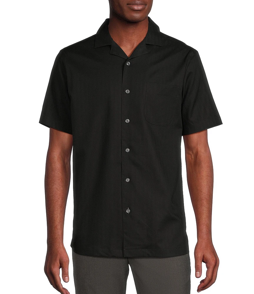 Daniel Cremieux Signature Label Solid Short Sleeve Woven Camp Shirt
