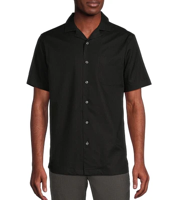 Daniel Cremieux Signature Label Solid Short Sleeve Woven Camp Shirt