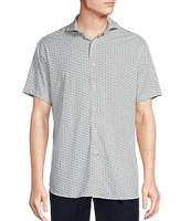 Daniel Cremieux Signature Label Stretch Driving Shoes Print Short Sleeve Woven Shirt