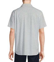 Daniel Cremieux Signature Label Stretch Driving Shoes Print Short Sleeve Woven Shirt