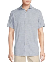 Daniel Cremieux Signature Label Stretch Stacks Print Short Sleeve Woven Shirt