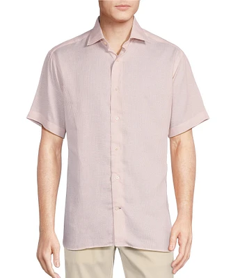 Daniel Cremieux Signature Label Stripe Lyocell Linen Short-Sleeve Woven Shirt