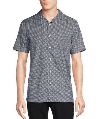 Daniel Cremieux Signature Label Tile Print Short Sleeve Woven Camp Shirt