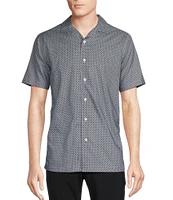 Daniel Cremieux Signature Label Tile Print Short Sleeve Woven Camp Shirt