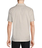 Daniel Cremieux Signature Label Tonal Floral Print Short Sleeve Woven Camp Shirt