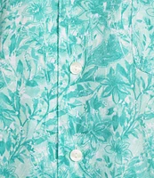 Daniel Cremieux Signature Label Tonal Floral Print Short Sleeve Woven Shirt
