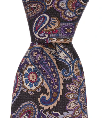 Daniel Cremieux Signature Paisley Printed 3 3/8#double; Woven Silk Tie