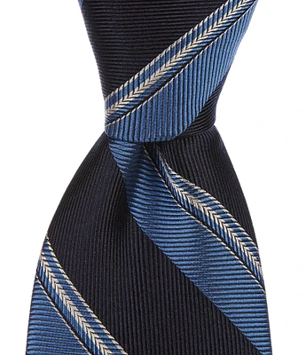 Daniel Cremieux Signature Wide Stripe 3 3/8#double; Woven Silk Tie