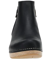 Dansko Lizanne Leather Double Zipper Booties