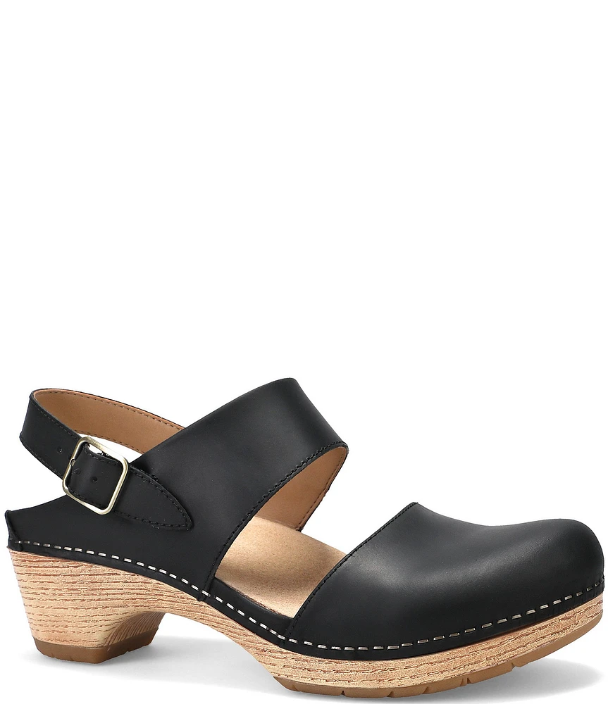 Dansko Lucia Leather Slingback Open Clogs