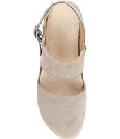 Dansko Lucia Nubuck Suede Slingback Open Clogs