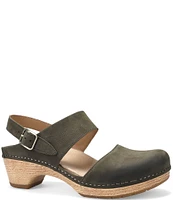 Dansko Lucia Nubuck Suede Slingback Open Clogs