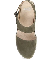 Dansko Lucia Nubuck Suede Slingback Open Clogs