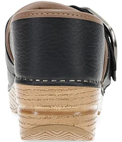 Dansko Pearson Leather Buckled Clogs