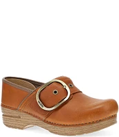 Dansko Pearson Leather Buckled Clogs