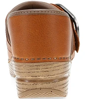 Dansko Pearson Leather Buckled Clogs