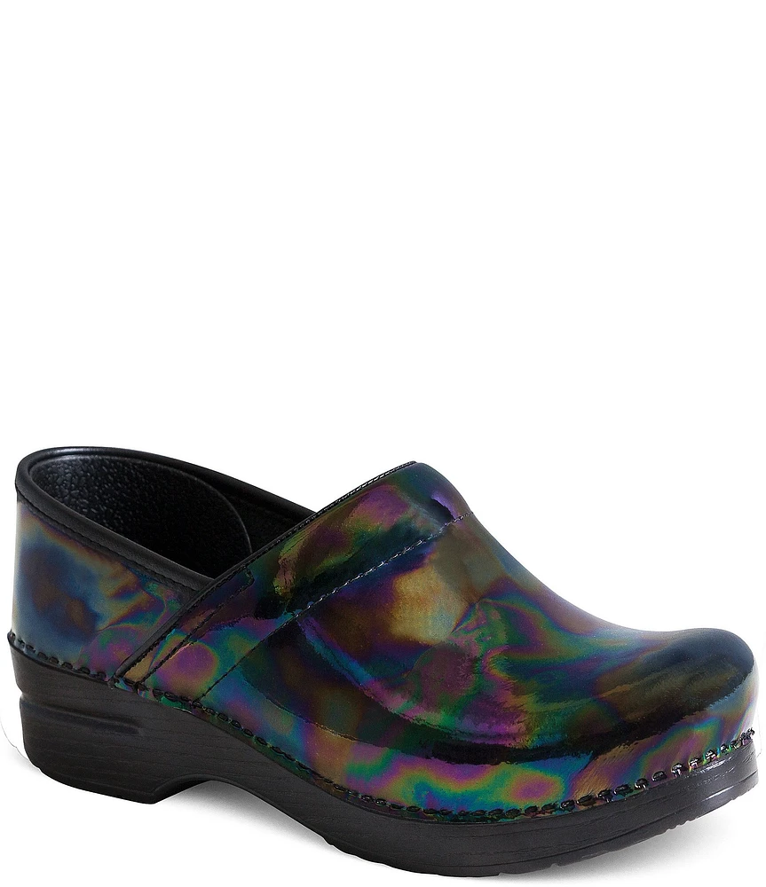 Dansko Professional Patent Leather Petrol Clogs