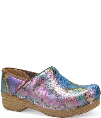 Dansko Professional Mermaid Metallic Print Leather Slip-On Clogs