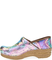 Dansko Professional Mermaid Metallic Print Leather Slip-On Clogs