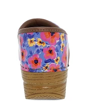 Dansko Professional Springtime Floral Print Patent Leather Clogs