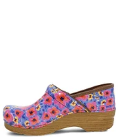 Dansko Professional Springtime Floral Print Patent Leather Clogs