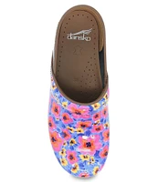 Dansko Professional Springtime Floral Print Patent Leather Clogs