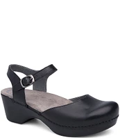 Dansko Sam Leather Ankle Strap Clogs