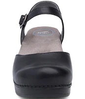 Dansko Sam Leather Ankle Strap Clogs