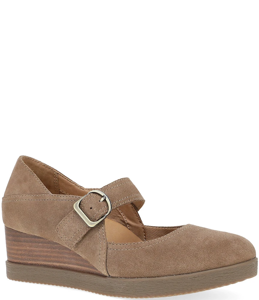 Dansko Sandy Waterprooof Suede Wedge Mary Janes Pumps