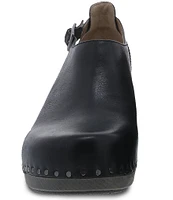 Dansko Sassy Burnished Leather Studded Ankle Strap Clogs