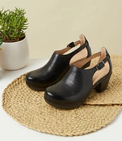 Dansko Sassy Burnished Leather Studded Ankle Strap Clogs