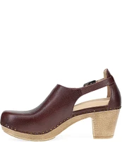 Dansko Sassy Burnished Leather Studded Ankle Strap Clogs