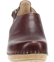 Dansko Sassy Burnished Leather Studded Ankle Strap Clogs