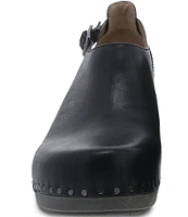 Dansko Sassy Burnished Leather Studded Ankle Strap Clogs