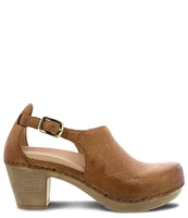 Dansko Sassy Burnished Leather Studded Ankle Strap Clogs