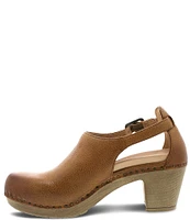 Dansko Sassy Burnished Leather Studded Ankle Strap Clogs